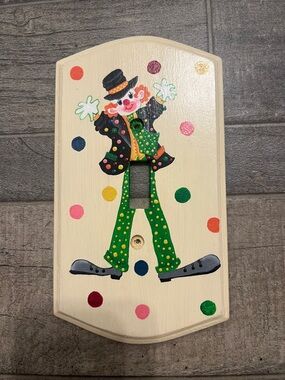 Hand-Painted Clown Light Switch Cover - Polka Dot Design